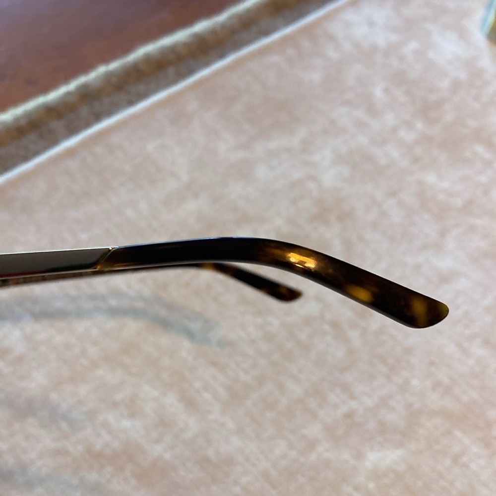 Prada Gold and Blackish Brown Aviator Sunglasses - Picture 6 of 15